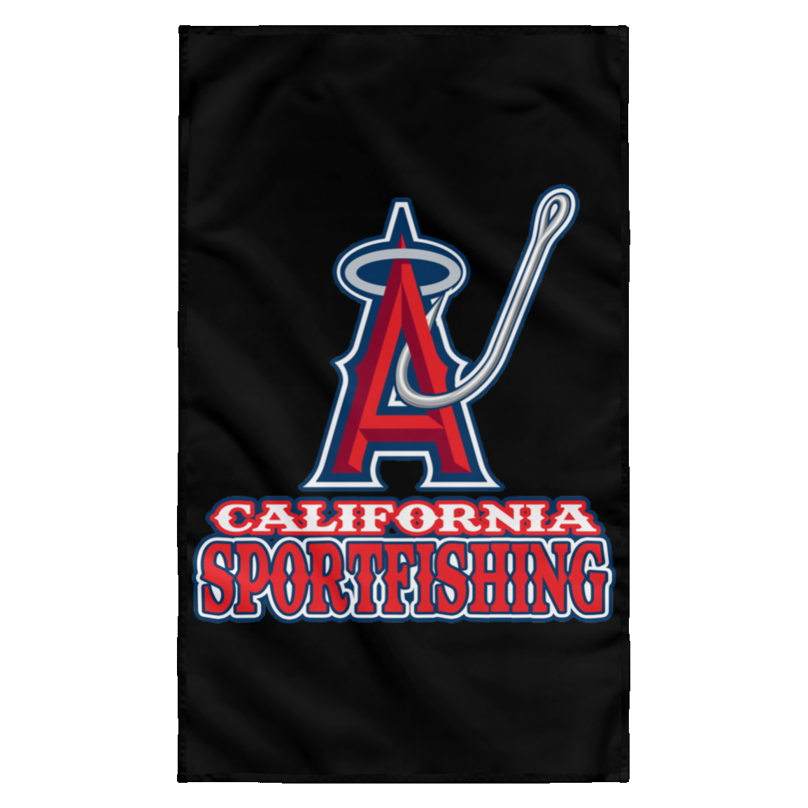 ArtichokeUSA Custom Design. Anglers. Southern California Sports Fishing. Los Angeles Angels Parody. Sublimated Wall Flag