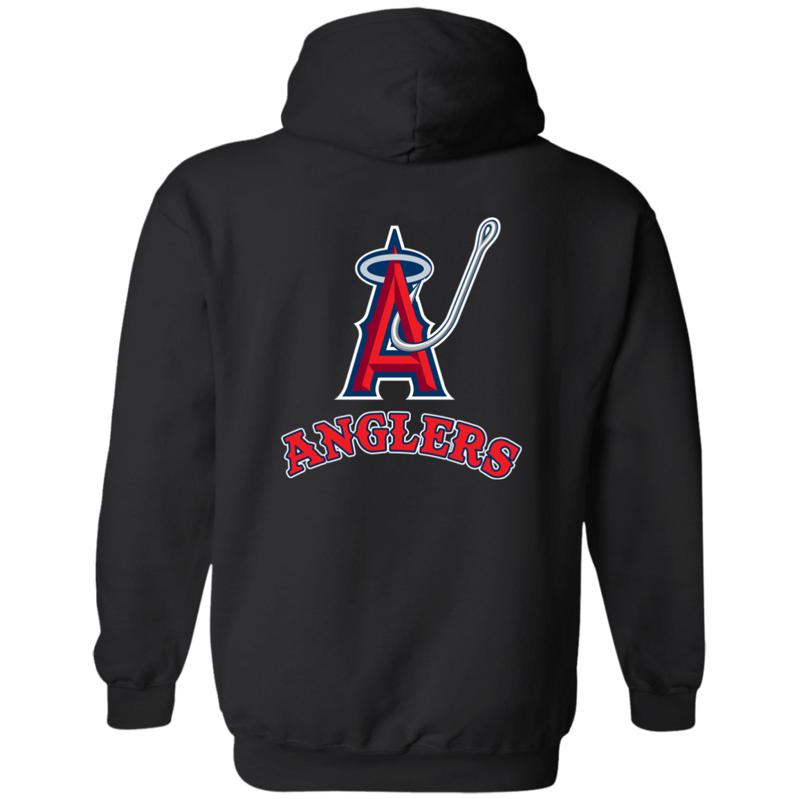 ArtichokeUSA Custom Design. Anglers. Southern California Sports Fishing. Los Angeles Angels Parody. Zip Up Hooded Sweatshirt