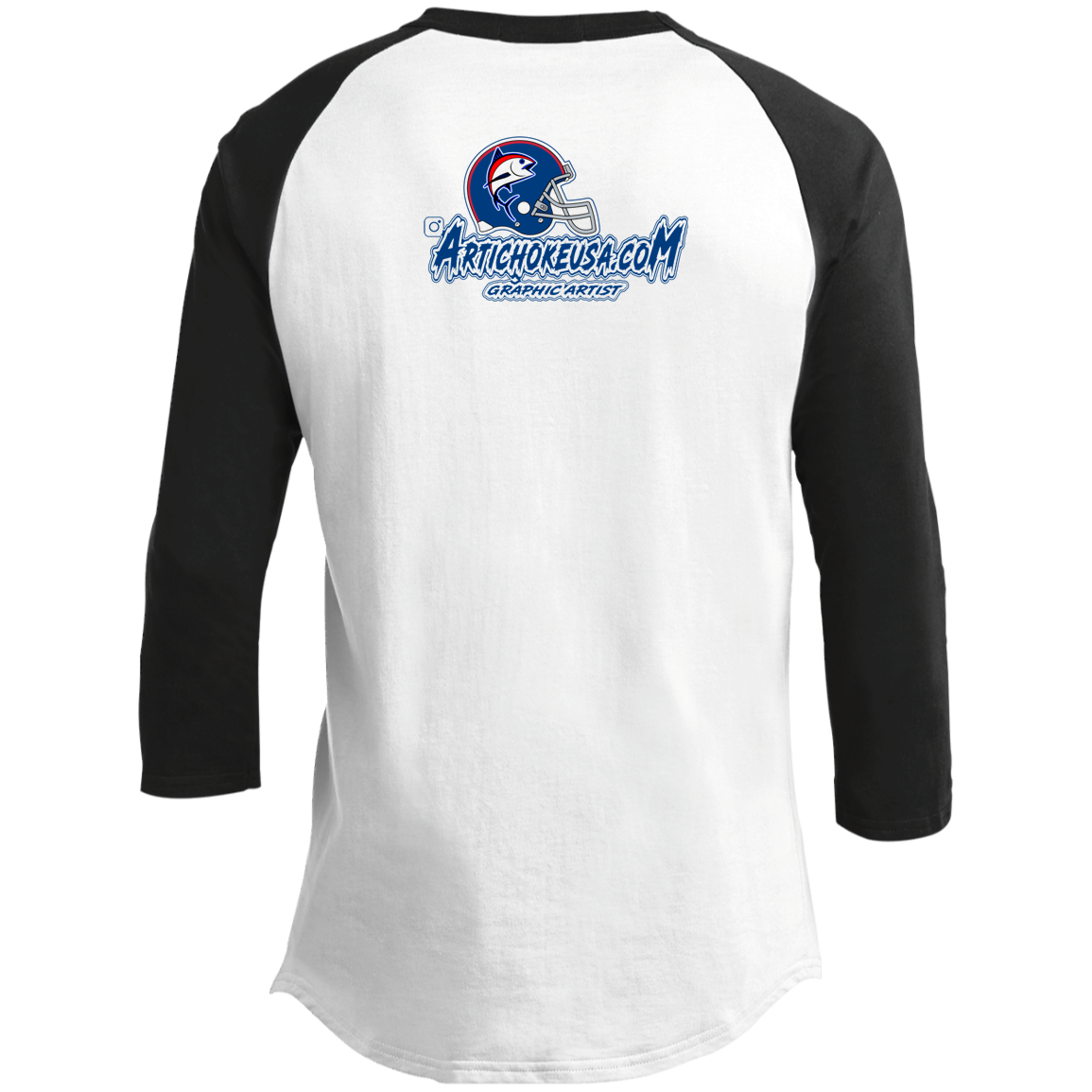 ArtichokeUSA Custom Design. The Big Tuna. Bill Parcell Tribute. NY Giants Fan Art. 3/4 Raglan Sleeve Shirt