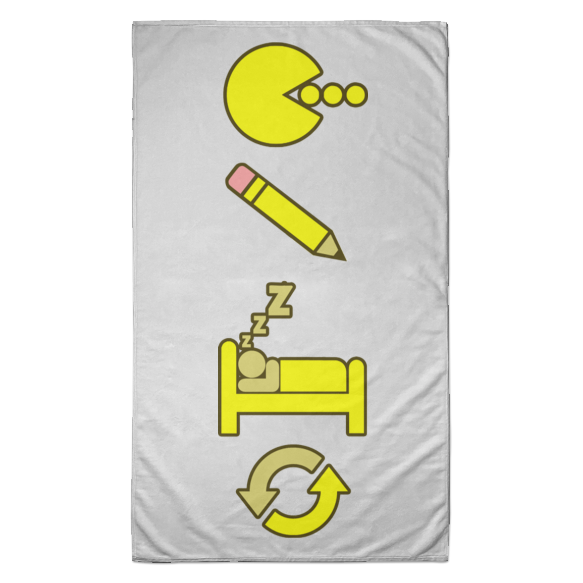 Artichoke Custom Design. Eat. Draw. Sleep. Repeat. Towel - 35x60
