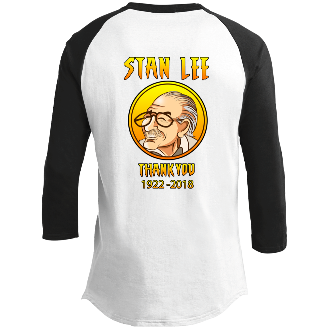 ArtichokeUSA Character and Font design. Stan Lee Thank You Fan Art. Let's Create Your Own Design Today. Youth 3/4 Raglan Sleeve Shirt