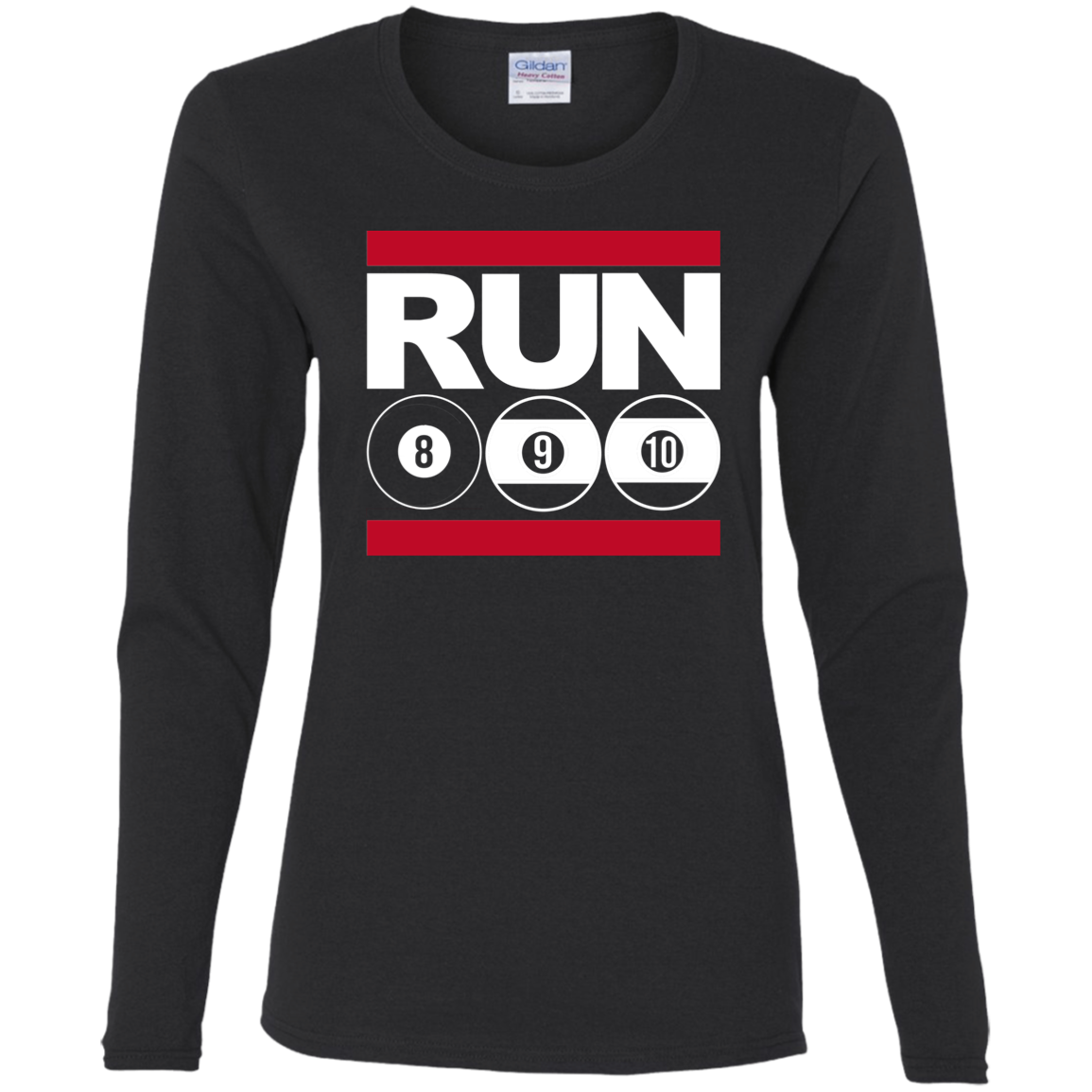 The GHOATS Custom Design. #29 run 8 9 10 ball. Ladies' Cotton LS T-Shirt