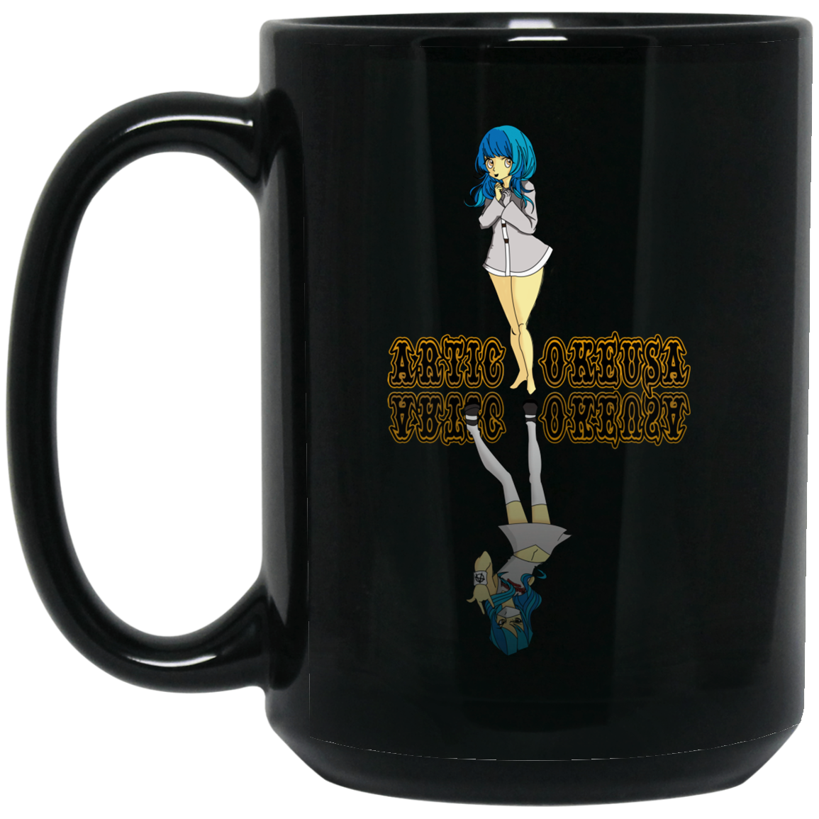 ArtichokeUSA Custom Design. Façade: (Noun) A false appearance that makes someone or something seem more pleasant or better than they really are. 15 oz. Black Mug