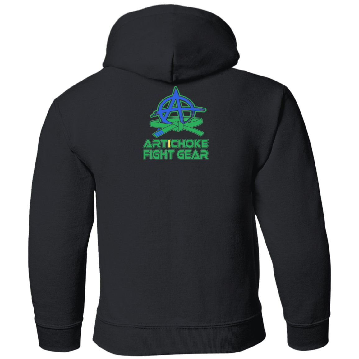 Artichoke Fight Gear Custom Design #5. BJJ MLB Brazil Flag Colors. Parody v2. Youth Hoodie