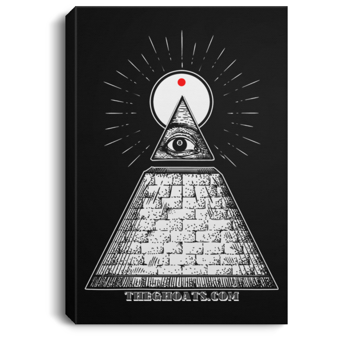The GHOATS custom design #10. All Seeing Eye. Portrait Canvas .75in Frame