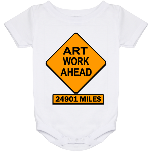 ArtichokeUSA Custom Design. Art Work Ahead. 24,901 Miles (Miles Around the Earth). Baby Onesie 24 Month