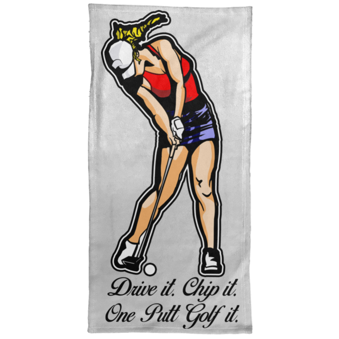 OPG Custom Design #9. Drive it. Chip it. One Putt Golf it. Towel - 15x30