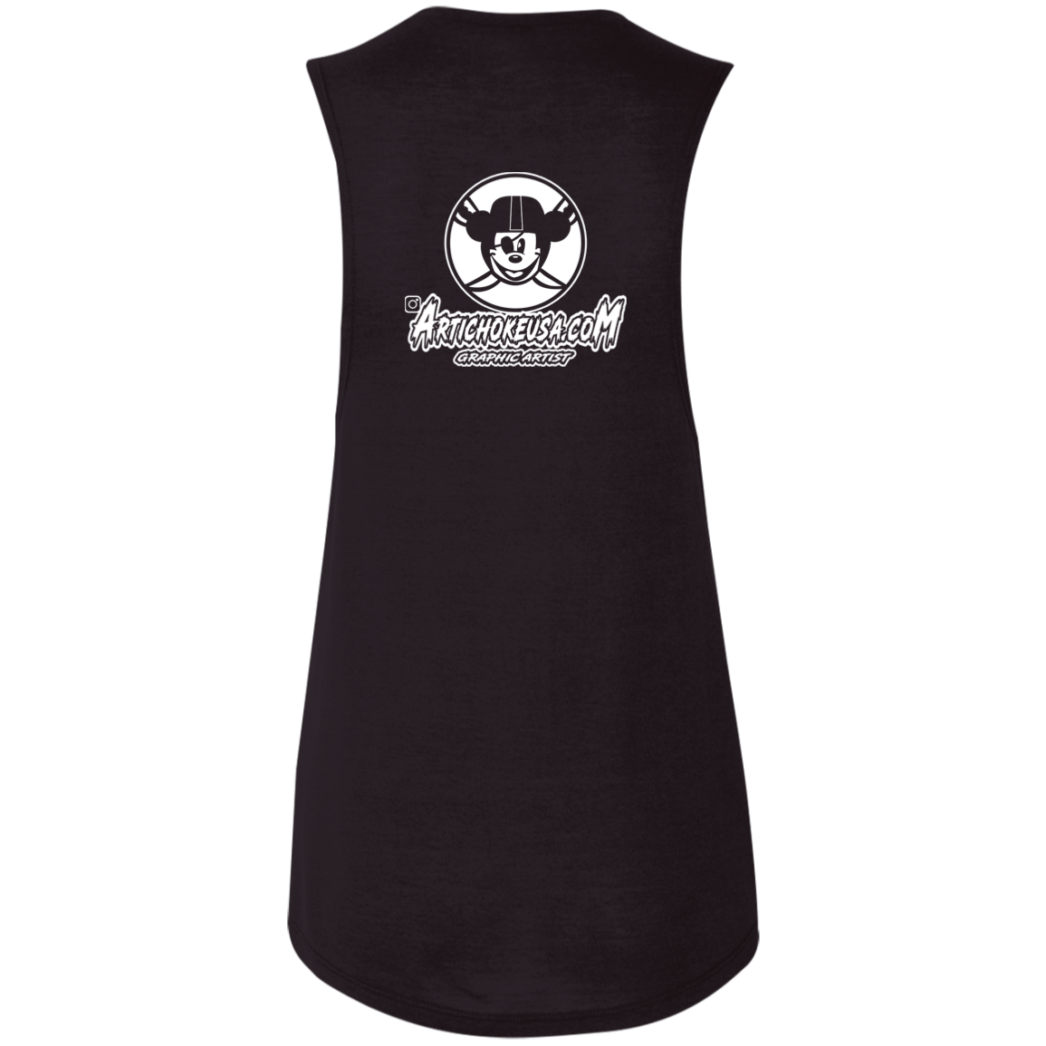 ArtichokeUSA Custom Design. Las Vegas Raiders & Mickey Mouse Mash Up. Fan Art. Parody. Ladies' Flowy Muscle Tank