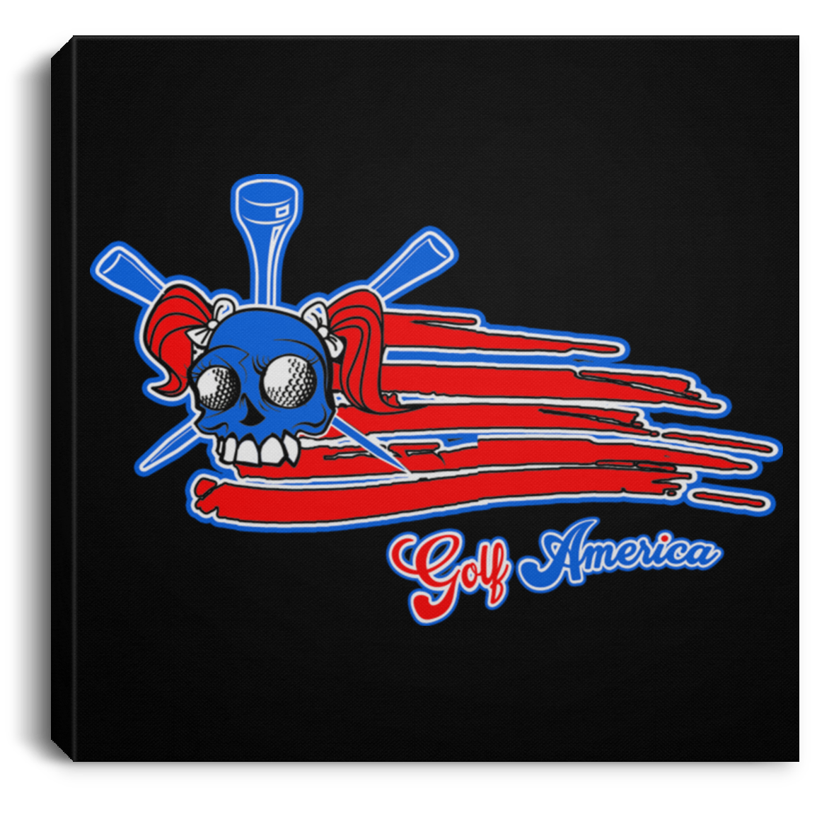 OPG Custom Design #12. Golf America. Female Edition. Square Canvas .75in Frame