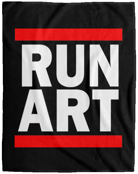 ArtichokeUSA Custom Design. RUN ART. RUN DMC Parody. Cozy Plush Fleece Blanket - 60x80