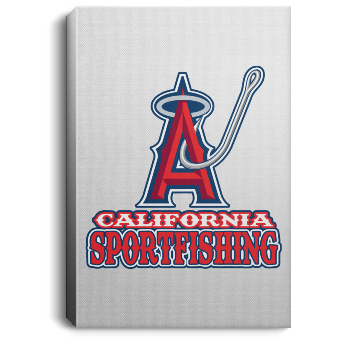 ArtichokeUSA Custom Design #4. California Anglers.California Sportsfishing. Angels of Anaheim from Orange County in California Parody. Portrait Canvas .75in Frame