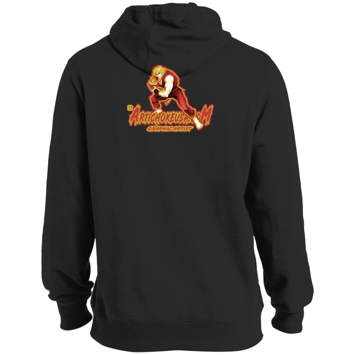 ArtichokeUSA Custom Design. Pho Ken Artichoke. Street Fighter Parody. Gaming. Tall Pullover Hoodie
