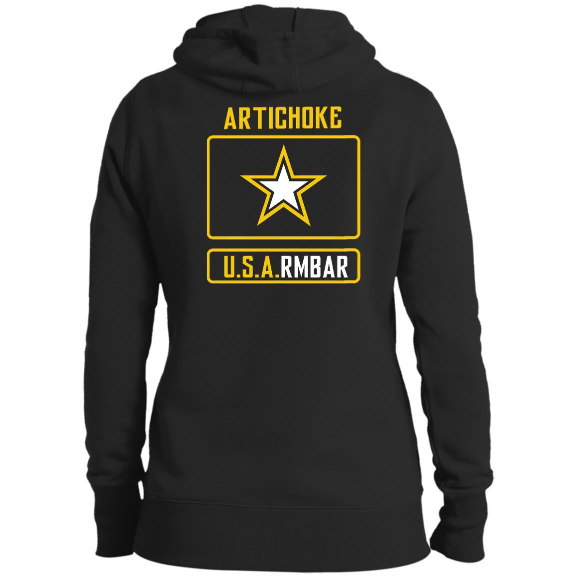 ArtichokeUSA Custom Design #54. Artichoke USArmbar. US Army Parody. Ladies' Soft Style Hoodie