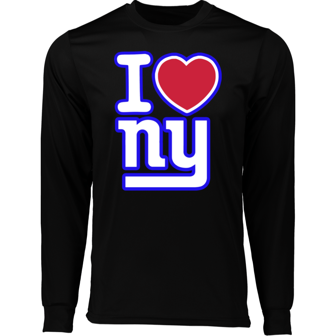 ArtichokeUSA Custom Design. I heart New York Giants. NY Giants Football Fan Art. Long Sleeve Moisture-Wicking Tee