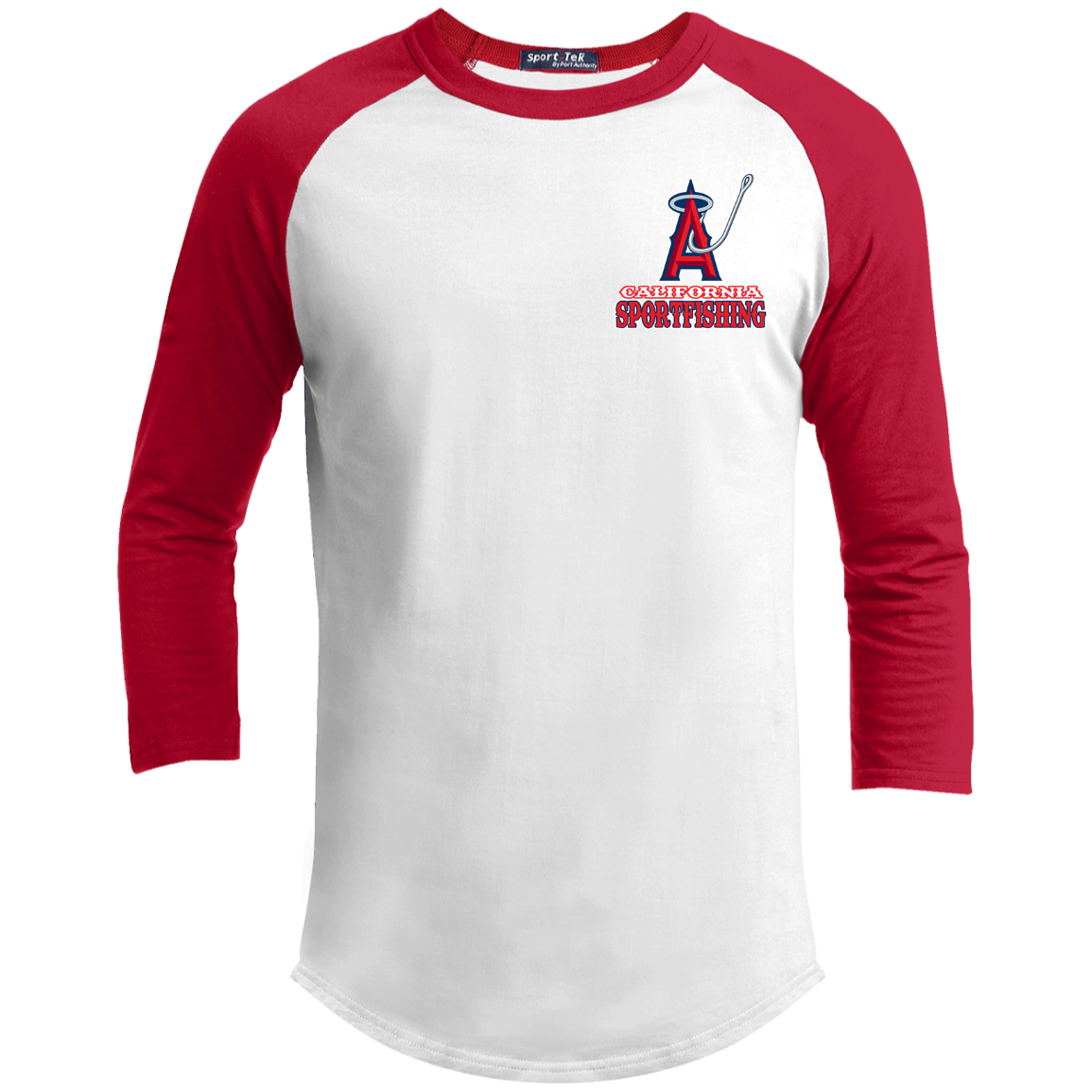 ArtichokeUSA Custom Design. Anglers. Southern California Sports Fishing. Los Angeles Angels Parody. Youth 3/4 Raglan Sleeve Shirt