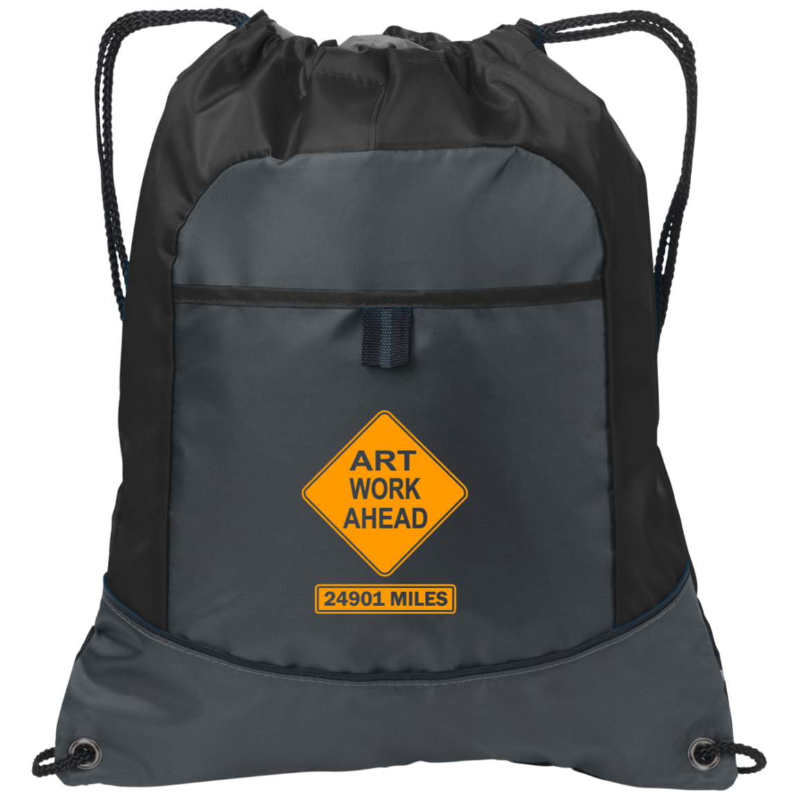 ArtichokeUSA Custom Design. Art Work Ahead. 24,901 Miles (Miles Around the Earth). Pocket Cinch Pack