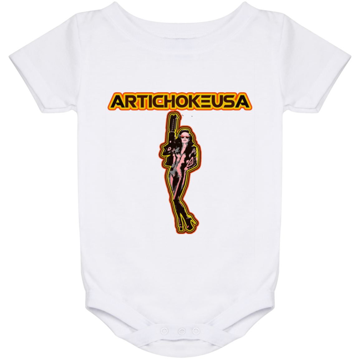 ArtichokeUSA Character and Font design. Let's Create Your Own Team Design Today. Mary Boom Boom. Baby Onesie 24 Month