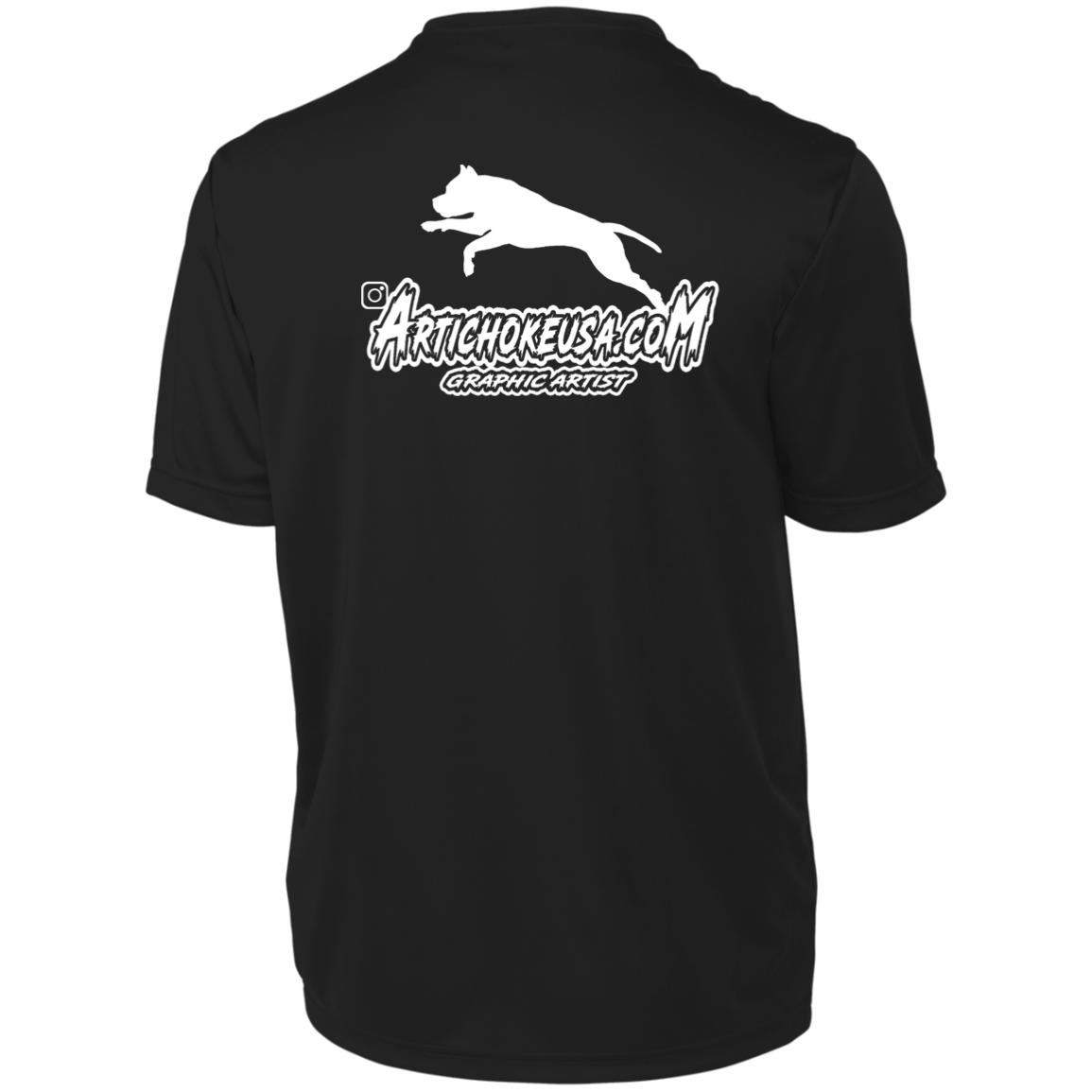 ArtichokeUSA Custom Design. Ruffing the Passer. Pitbull Edition. Male Version. Men's Moisture-Wicking Tee