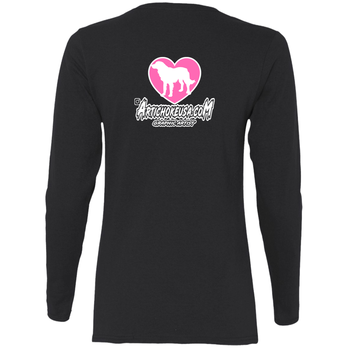 ArtichokeUSA Custom Design. Ruffing the Passer. Labrador Edition. Female Version. Ladies' Cotton LS T-Shirt