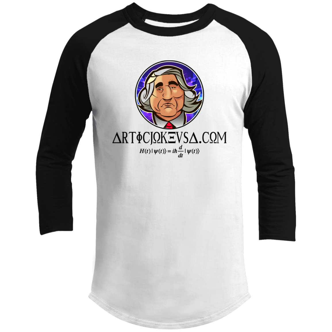ArtichokeUSA Custom Design. Michio Kaku Fan Art. Men's 3/4 Raglan Sleeve Shirt