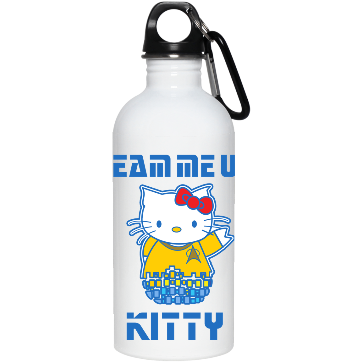 ArtichokeUSA Custom Design. Beam Me Up Kitty. Fan Art / Parody. 20 oz. Stainless Steel Water Bottle