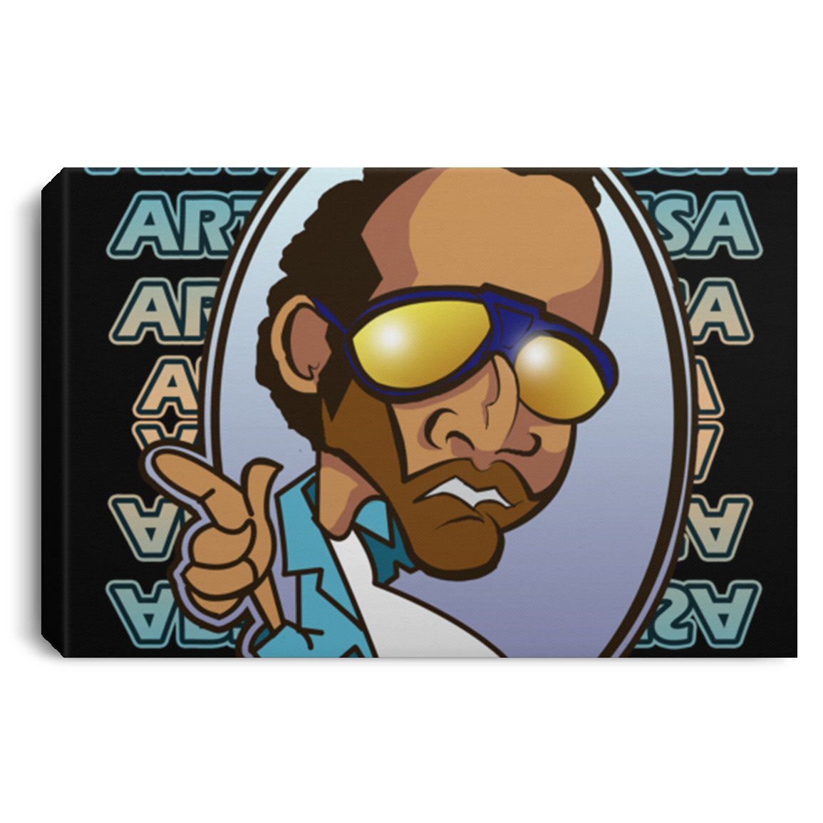 ArtichokeUSA Character and Font design. Let's Create Your Own Team Design Today. My first client Charles. Landscape Canvas .75in Frame