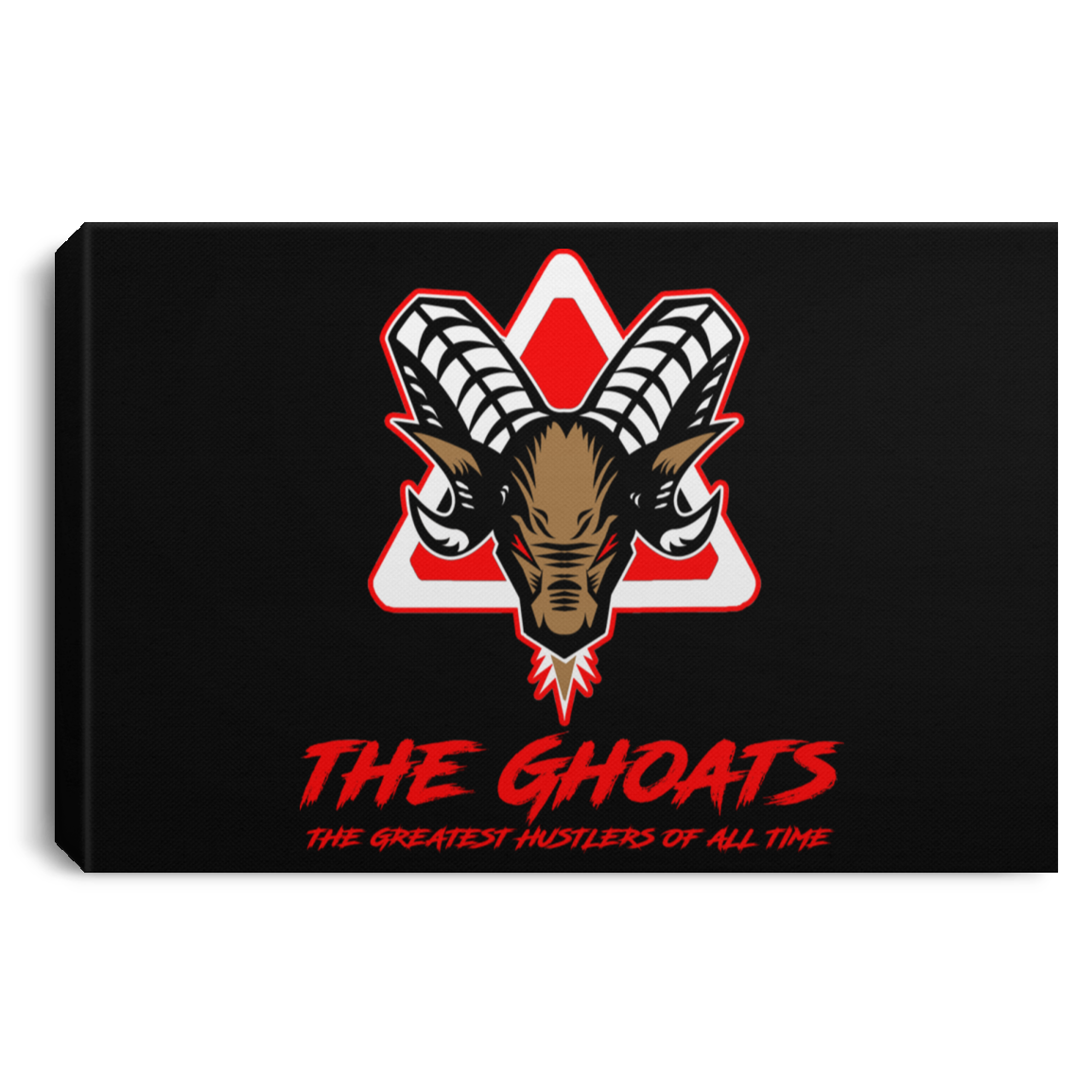 The GHOATS custom design #7. The Best Offence Is A Good Defense. Pool/Billiards. Landscape Canvas .75in Frame