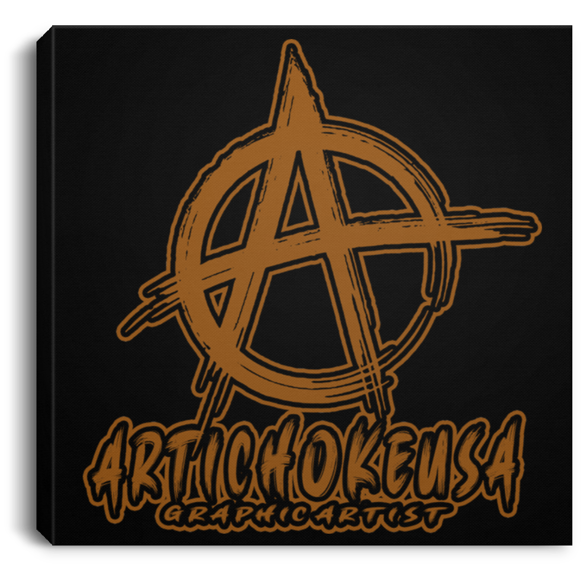 ArtichokeUSA custom design with text #14. Square Canvas .75in Frame