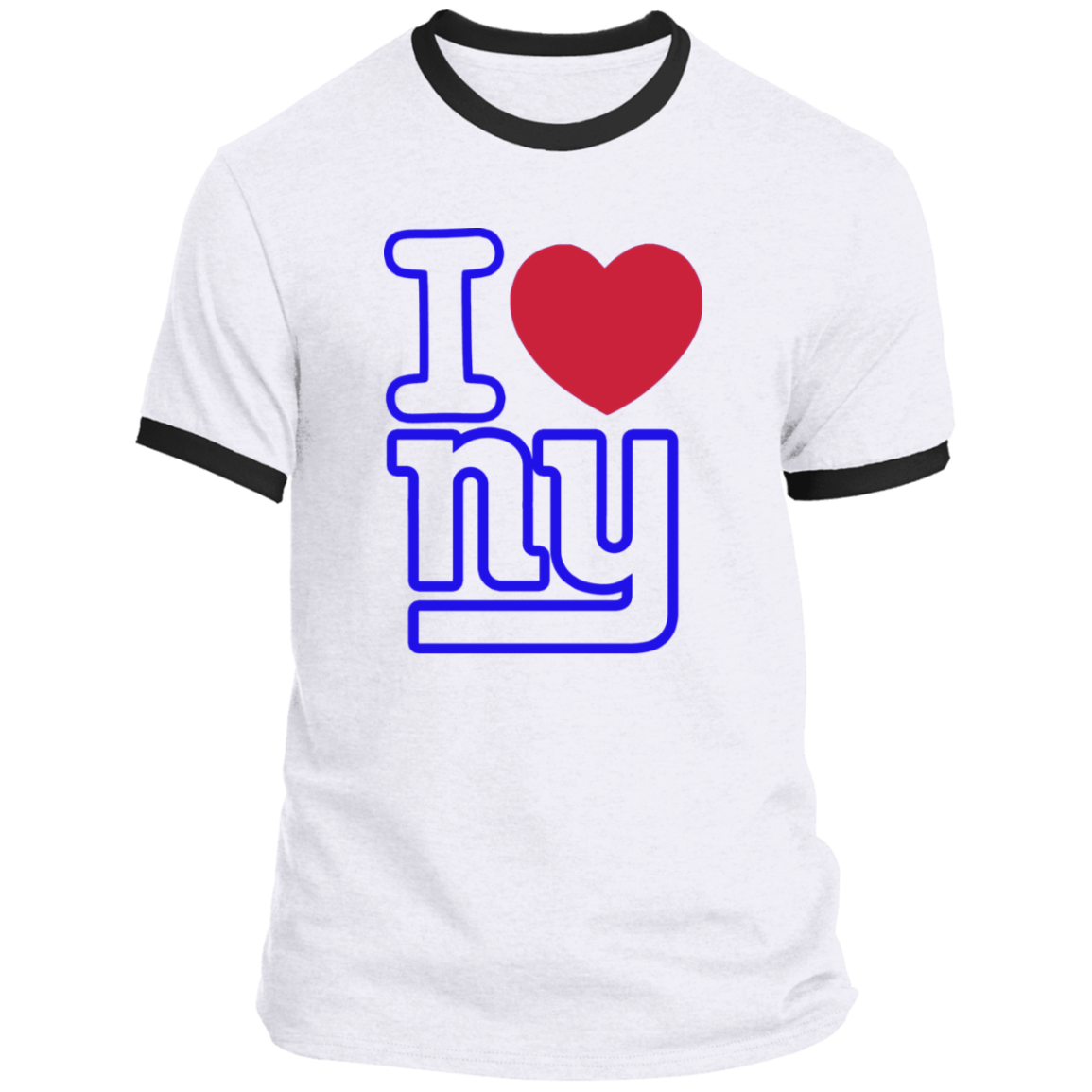 ArtichokeUSA Custom Design. I heart New York Giants. NY Giants Football Fan Art. Ringer Tee