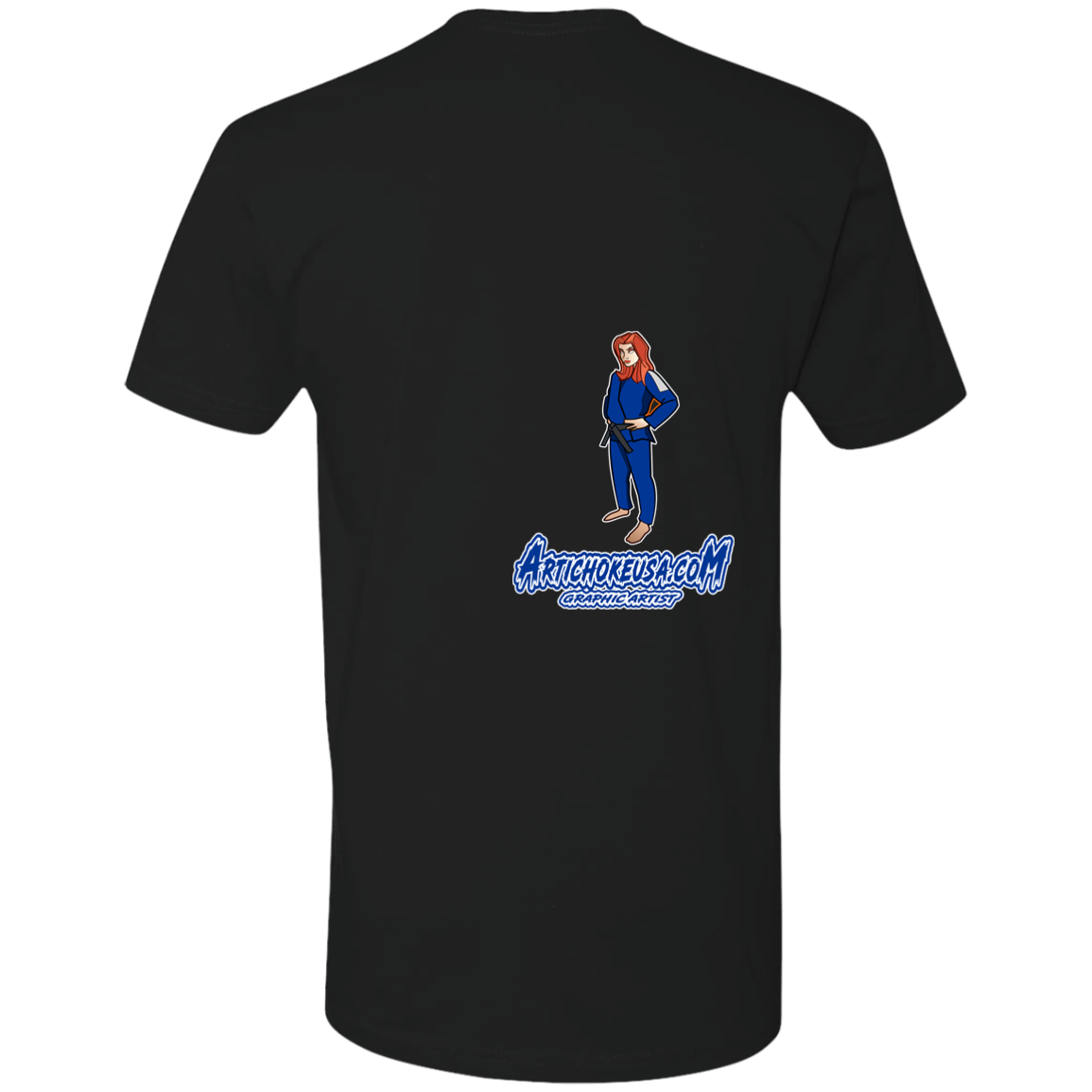 ArtichokeUSA Character and Font design. Let's Create Your Own Team Design Today. Amber. Men's Premium Short Sleeve T-Shirt