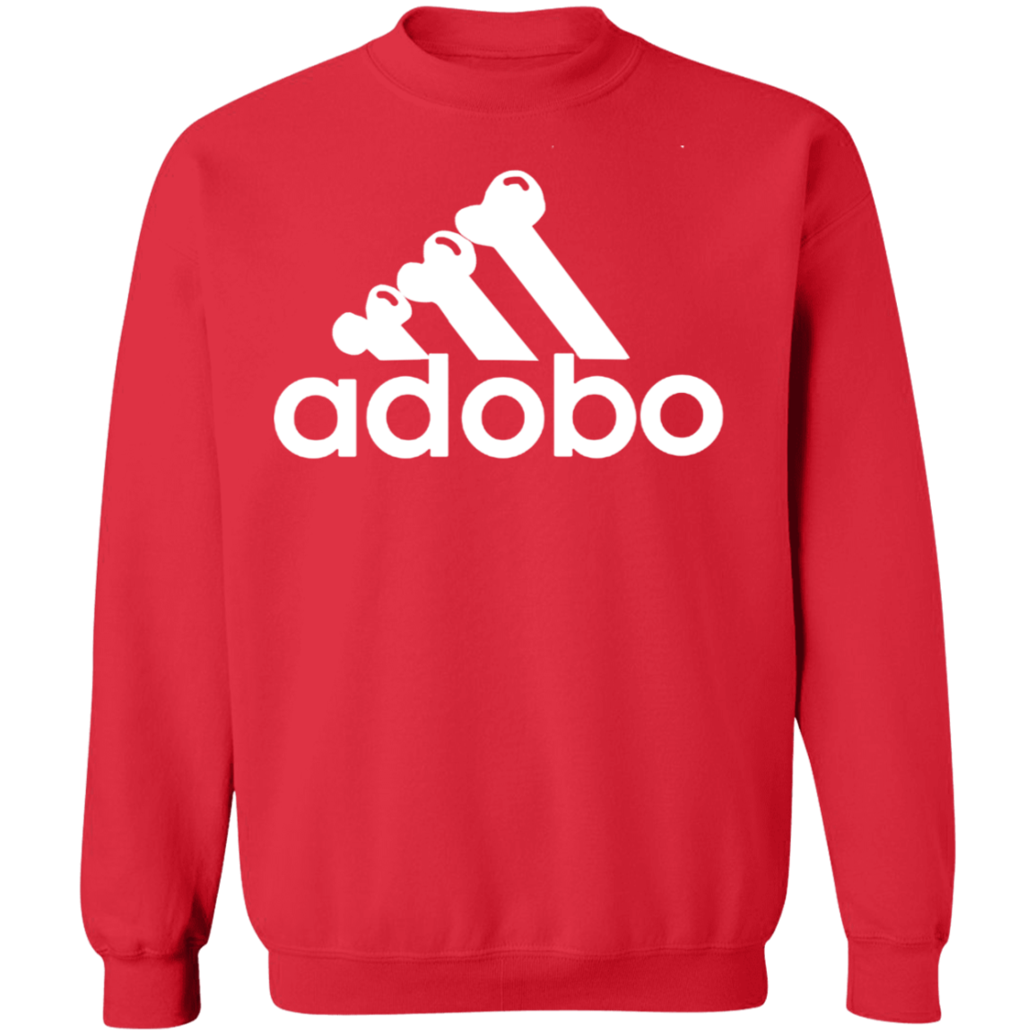ArtichokeUSA Custom Design. Adobo. Adidas Parody. Crewneck Pullover Sweatshirt