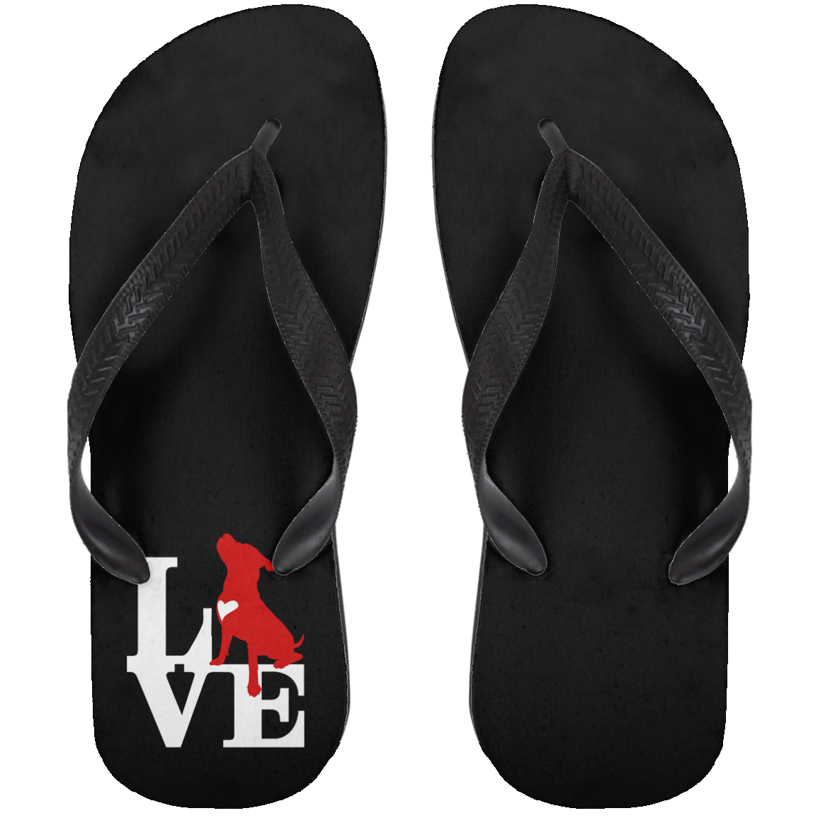ArtichokeUSA Custom Design. Pitbull Love. Adult Flip Flops