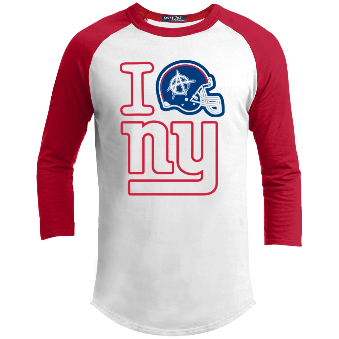 ArtichokeUSA Custom Design. I Helmet NY. Fan Art. Youth 3/4 Raglan Sleeve Shirt