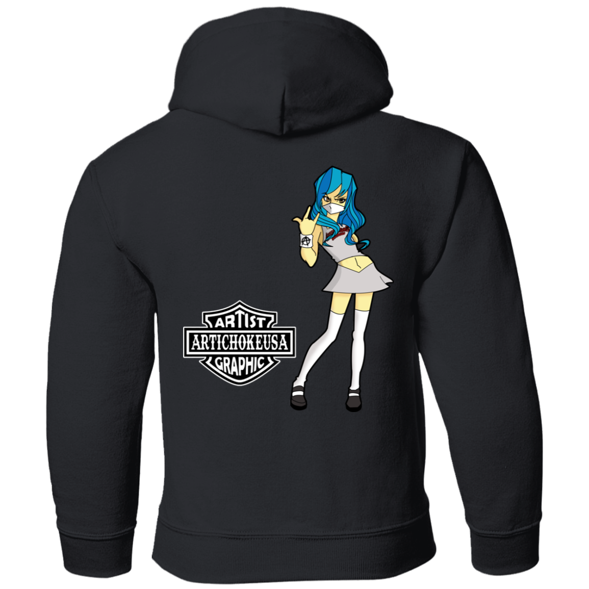 ArtichokeUSA Custom Design. Façade: (Noun) A false appearance that makes someone or something seem more pleasant or better than they really are. Youth Pullover Hoodie