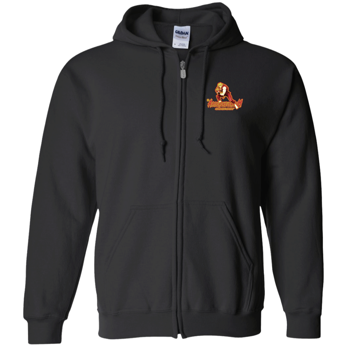ArtichokeUSA Custom Design. Pho Ken Artichoke. Street Fighter Parody. Gaming. Zip Up Hooded Sweatshirt