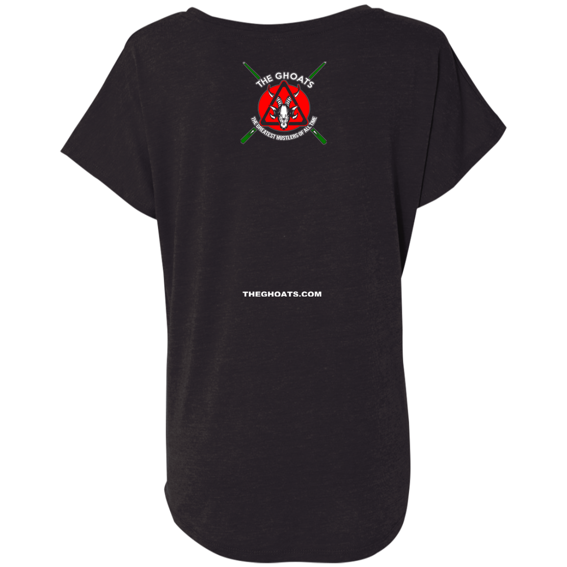 The GHOATS Custom Design #21. No Mames Billar. (Spanish Translation: You've got to be kidding. Pool). Ladies' Triblend Dolman Sleeve