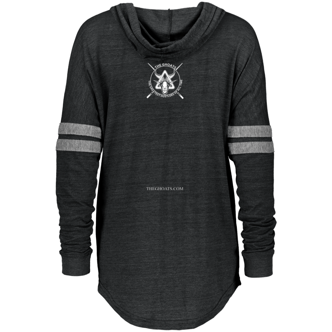 The GHOATS Custom Design #2. Baller. Shot Caller. Ladies Hooded Low Key Pullover