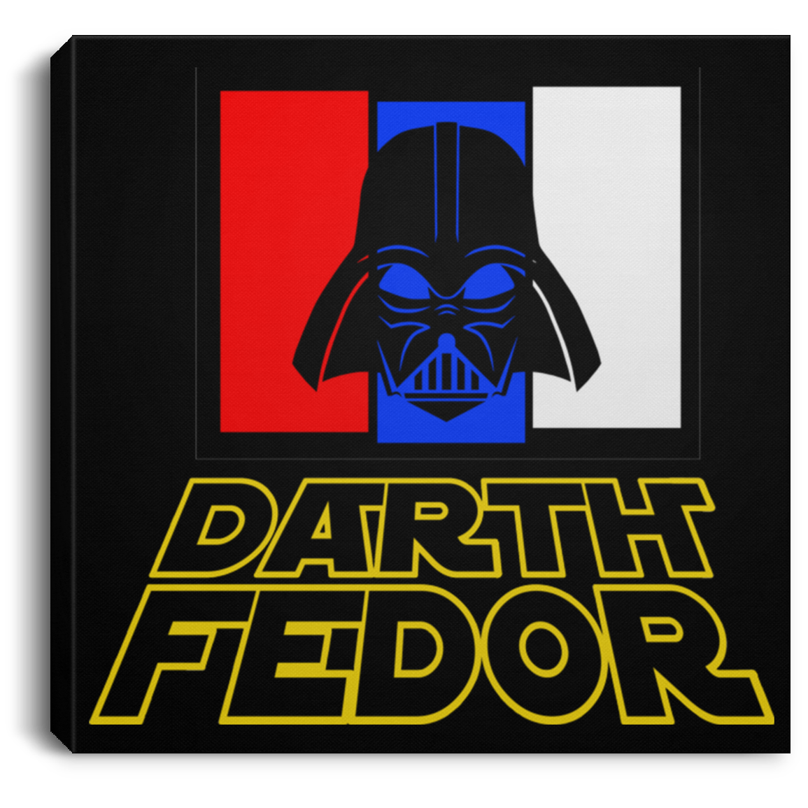 Artichoke Fight Gear Custom Design #15. Darth Fedor. Fedor Emelianenko / Darth Vader Parody. Fan Art Parody. MMA. Square Canvas .75in Frame