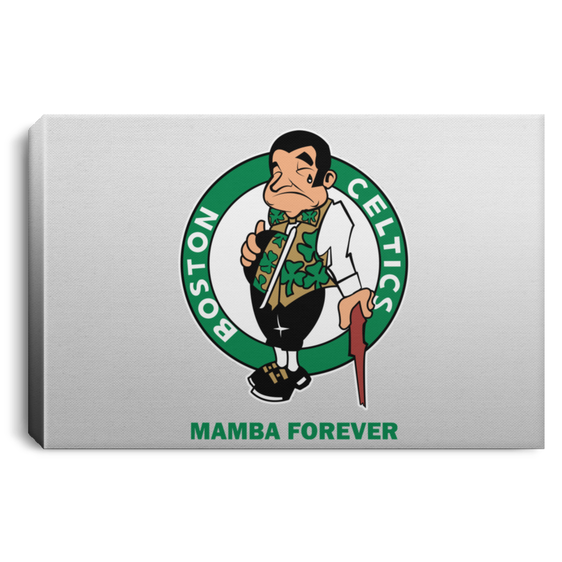 ArtichokeUSA Custom Design. RIP Kobe. Mamba Forever. Celtics / Lakers Fan Art Tribute. Landscape Canvas .75in Frame