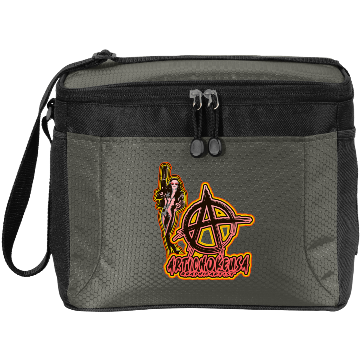 ArtichokeUSA Character and Font design. Let's Create Your Own Team Design Today. Mary Boom Boom. 12-Pack Cooler