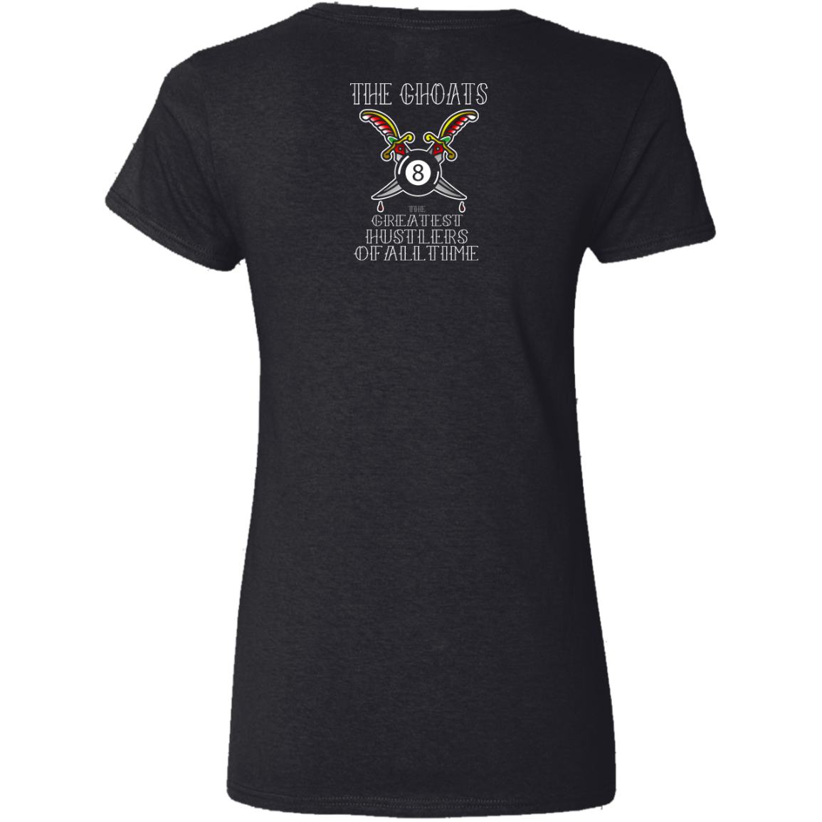 The GHOATS Custom Design #36. Stay Ready Won't Have to Get Ready. Tattoo Style. Ver. 1/2. Ladies' Basic V-Neck T-Shirt