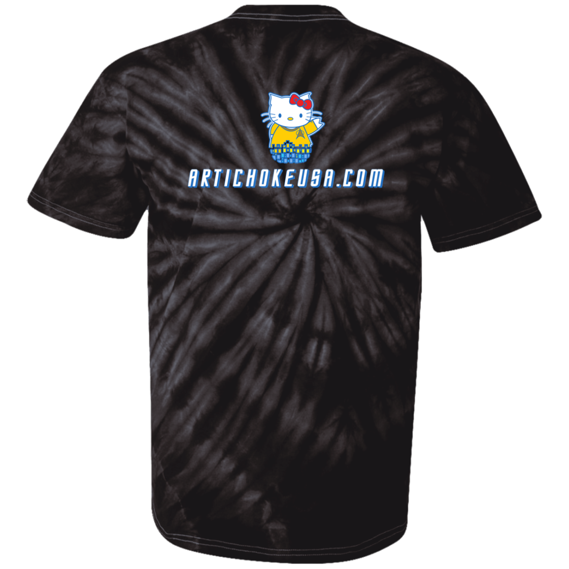 ArtichokeUSA Custom Design. Beam Me Up Kitty. Fan Art / Parody. 100% Cotton Tie Dye T-Shirt
