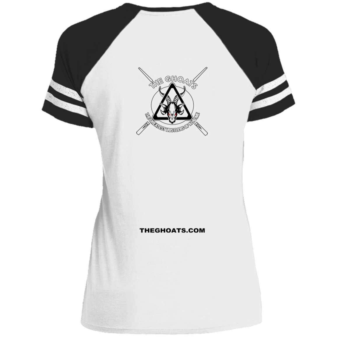 The GHOATS Custom Design. #11 Families That Hustle Together, Stay Together. Ladies' Game V-Neck T-Shirt