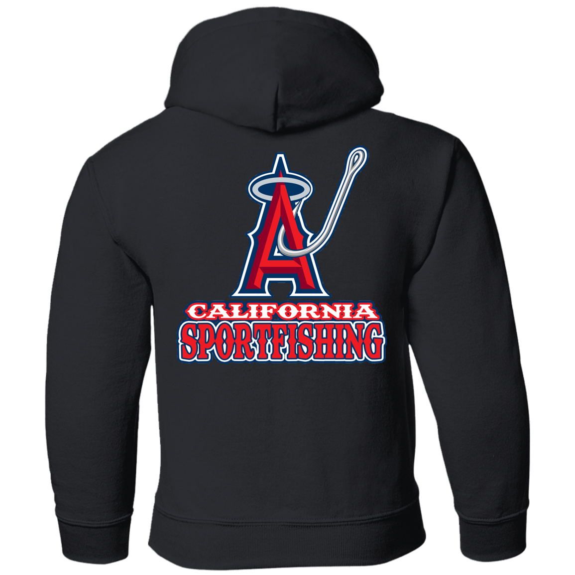 ArtichokeUSA Custom Design. Anglers. Southern California Sports Fishing. Los Angeles Angels Parody. Youth Pullover Hoodie