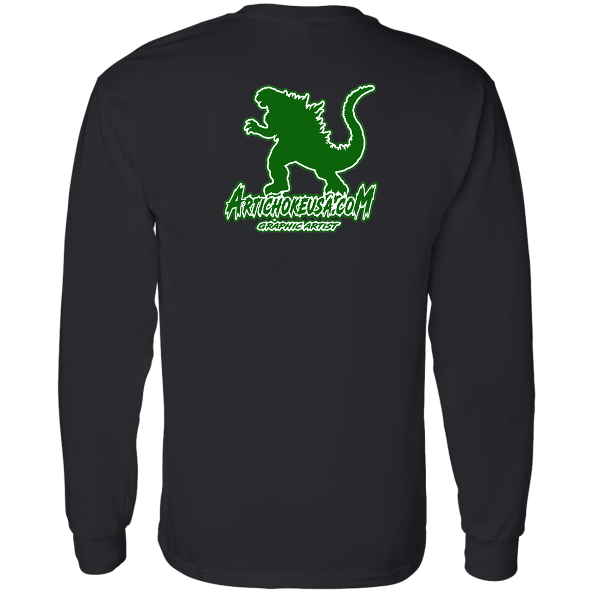 ArtichokeUSA Custom Design. I Heart Kaiju. Fan Art. 100 % Cotton LS T-Shirt
