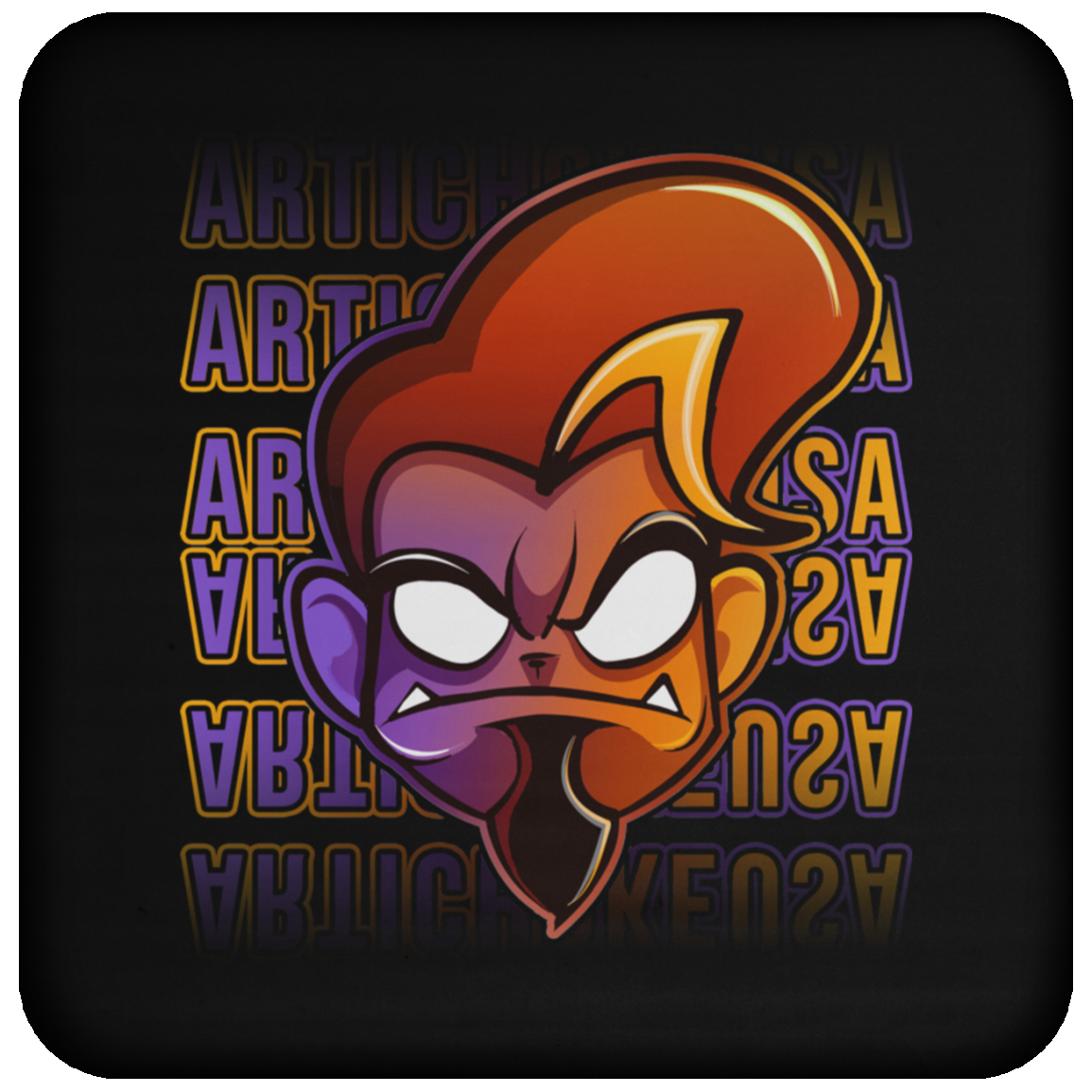 ArtichokeUSA Character and Font design. Let's Create Your Own Team Design Today. Arthur. Coaster