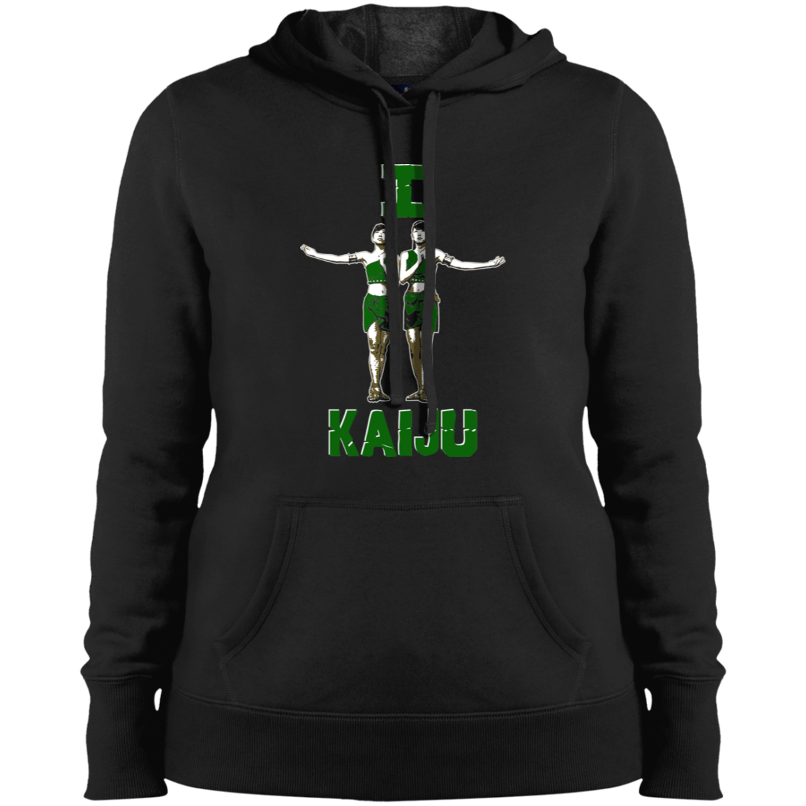 ArtichokeUSA Custom Design. I Heart Kaiju. Fan Art. Ladies' Pullover Hooded Sweatshirt