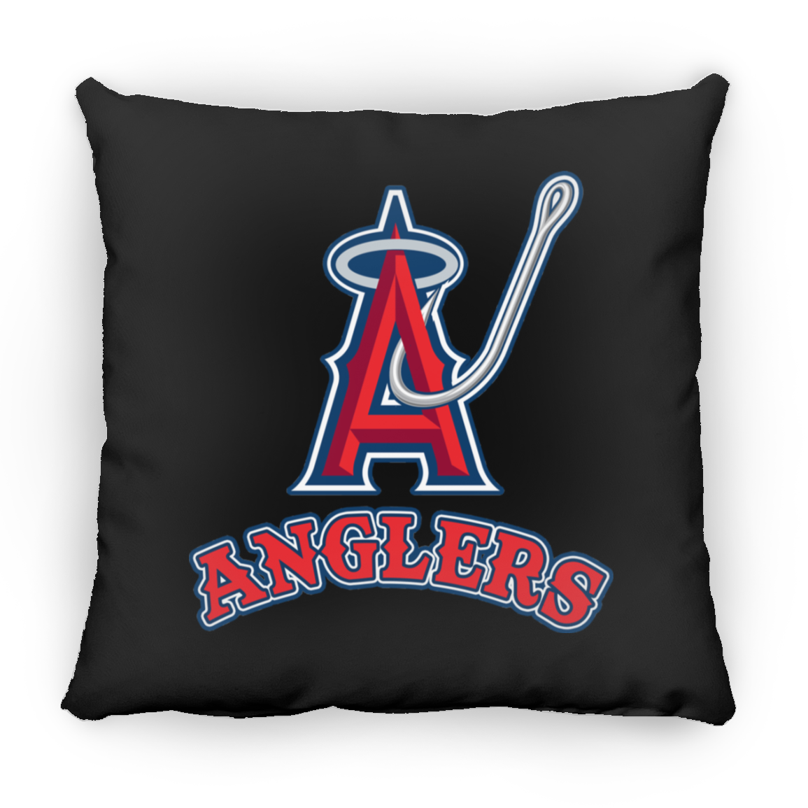 ArtichokeUSA Custom Design. Anglers. Southern California Sports Fishing. Los Angeles Angels Parody. Square Pillow 18x18
