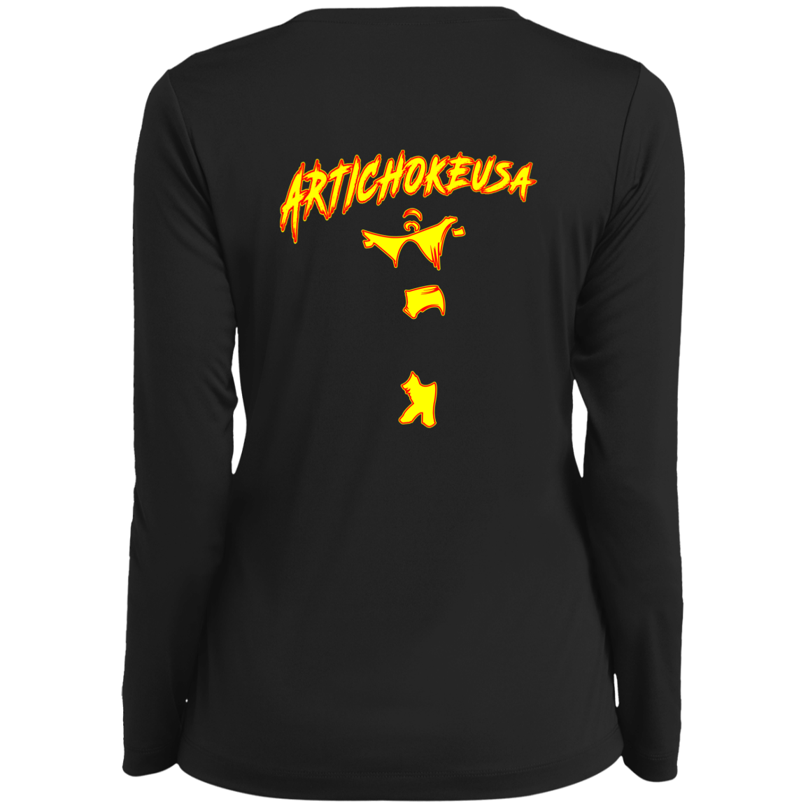 ArtichokeUSA Character and Font Design. Let’s Create Your Own Design Today. Fan Art. The Hulkster. Ladies’ Long Sleeve Performance V-Neck Tee