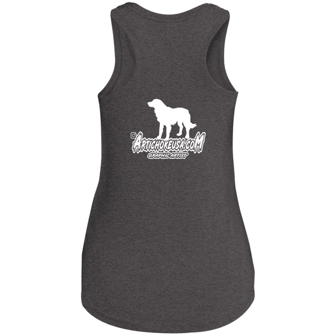 ArtichokeUSA Custom Design. Ruffing the Passer. Golden Lab Edition. Ladies' Tri Racerback Tank
